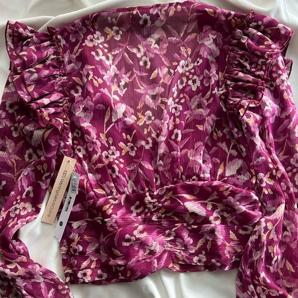 NWT Aqua Floral Top - Picture 3 of 3